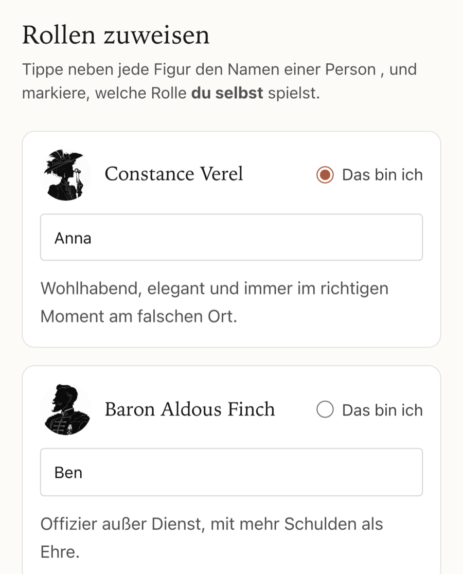 Rollen verteilen